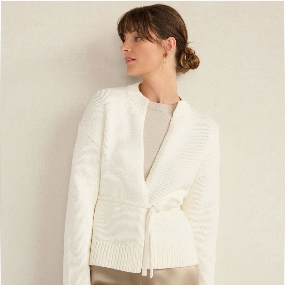 Haven Well Within / Well Within 
CHUNKY COTTON BLEND BELTED CARDIGAN